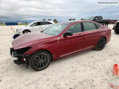 KMHGN4JB5JU218738 — 2018 Genesis G80, ПЕРЕДНЯЯ ЧАСТЬ, фото до ремонта