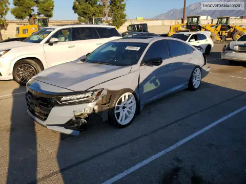 1HGCV2F35MA003201 — 2021 Honda Accord, Uszkodzenia dookoła, zdjęć przed naprawą