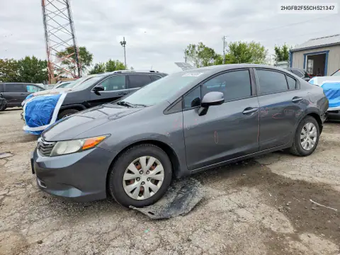 2HGFB2F55CH521347 Honda Civic 2012 — daño Parte trasera, foto antes de reparar