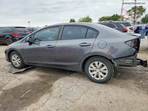 2HGFB2F55CH521347 — 2012 Honda Civic, foto 2 de Copart, Parte trasera
