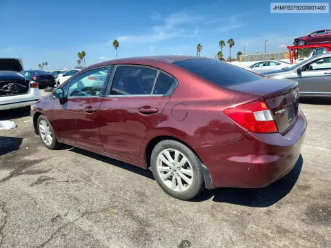 2012 Honda Civic Ex VIN JHMFB2F82CS001400 фото 2