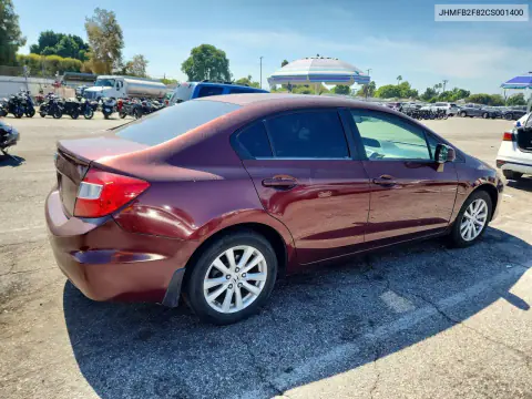 2012 Honda Civic Ex VIN JHMFB2F82CS001400 фото 3