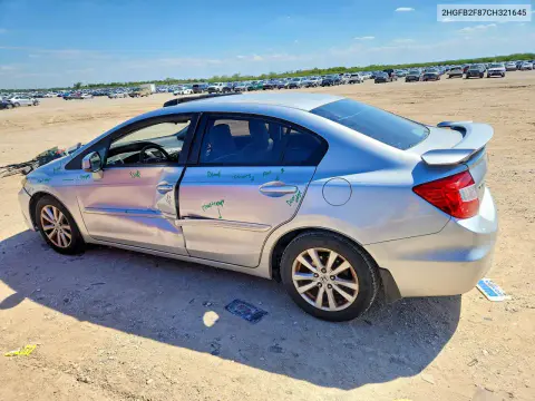 2012 Honda Civic Ex VIN 2HGFB2F87CH321645 фото 2