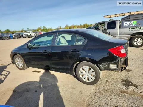 2012 Honda Civic Lx VIN 2HGFB2F51CH306046 фото 2
