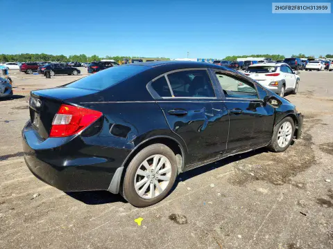 2012 Honda Civic Ex VIN 2HGFB2F81CH313959 фото 3