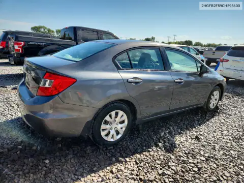 2HGFB2F59CH595600 — 2012 Honda Civic, zdjęcie 3 z Copart, Przód