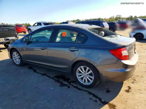 2HGFB2F9XCH509715 — 2012 Honda Civic, фото 2 с аукциона Copart 21.10.2026, Передняя часть