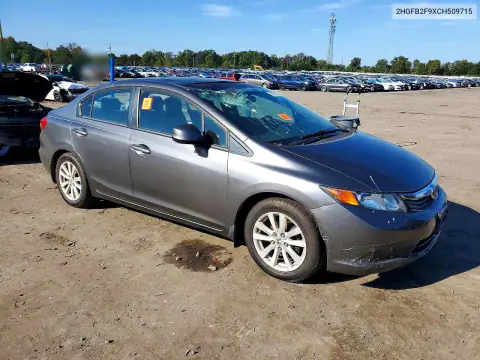 2HGFB2F9XCH509715 — 2012 Honda Civic, фото 4 с аукциона Copart 21.10.2026, Передняя часть