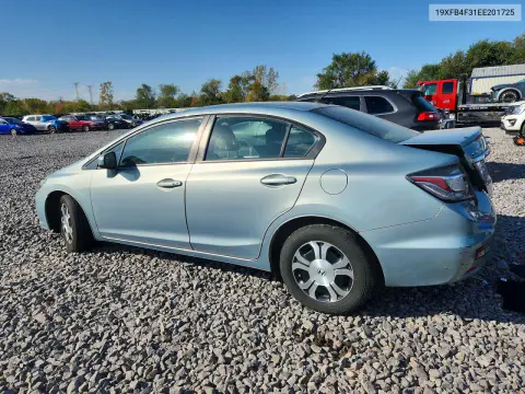 2014 Honda Civic Hybrid L VIN 19XFB4F31EE201725 фото 2