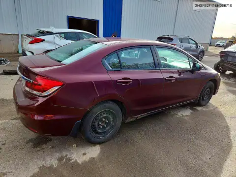 2HGFB2F41EH038710 — 2014 Honda Civic, photo 3 from Copart, Mechanical damage