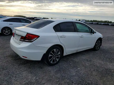 2HGFB2F55FH032189 — 2015 Honda Civic, ფოტო 3, Copart 27.10.2026, წინა ნაწილი