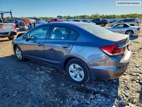 2015 Honda Civic Lx VIN 2HGFB2F56FH539604 фото 2