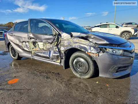 2016 Honda Civic Lx VIN 2HGFC2F57GH537357 фото 4