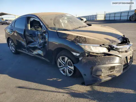 2HGFC2F55GH563195 — 2016 Honda Civic, zdjęcie 4 z Copart, Bok