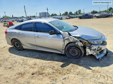 2HGFC2F59HH500375 — 2017 Honda Civic, zdjęcie 4 z Copart, Przód