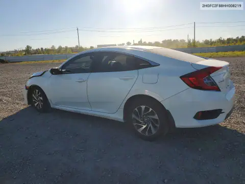 2HGFC2F88HH008219 — 2017 Honda Civic, photo 2 from Copart 15.10.2026, Front end