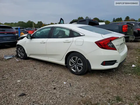 2017 Honda Civic Lx VIN 2HGFC2F50HH538402 фото 2
