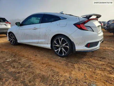 2HGFC3A56HH752758 — 2017 Honda Civic, zdjęcie 2 z Copart, Zalanie