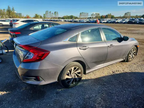 2018 Honda Civic Lx VIN 2HGFC2F64JH031842 фото 3