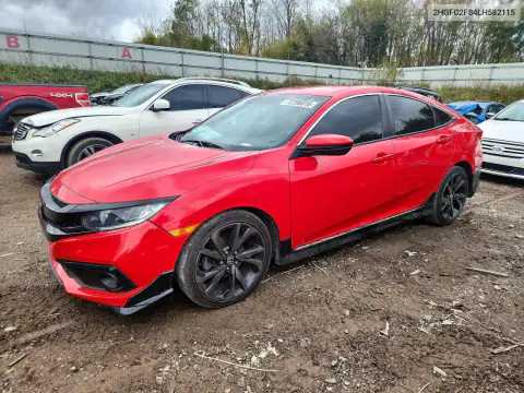 2HGFC2F84LH582115 Honda Civic 2020 — Front end damage, before-repair photo