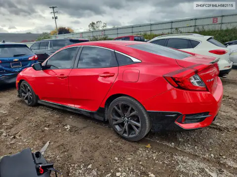 2HGFC2F84LH582115 — 2020 Honda Civic, фото 2 з Copart, Передня частина
