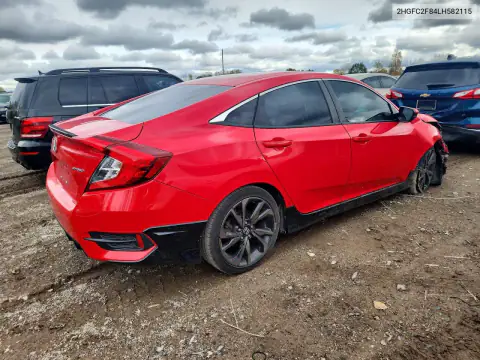 2HGFC2F84LH582115 — 2020 Honda Civic, фото 3 з Copart, Передня частина