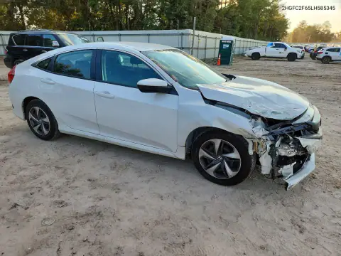 2HGFC2F65LH585345 — 2020 Honda Civic, photo 4 from Copart, Front end