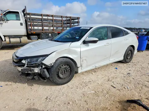 2HGFC2F61MH537407 — 2021 Honda Civic, გვერდითი ნაწილი, ფოტოები შეკეთებამდე