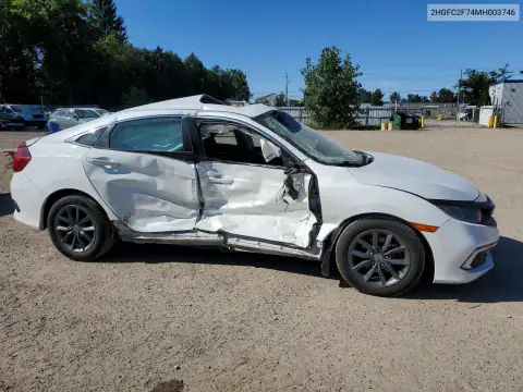 2HGFC2F74MH003746 — 2021 Honda Civic, photo 4 from Copart, Side