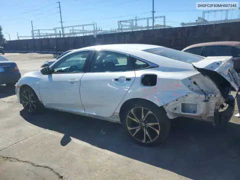 2HGFC2F83MH507245 — 2021 Honda Civic, photo 2 from Copart, Rear end