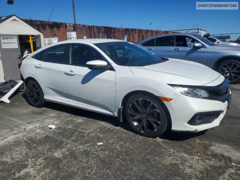 2HGFC2F83MH507245 — 2021 Honda Civic, photo 4 from Copart, Rear end