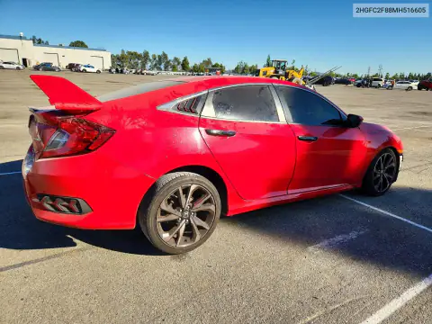 2HGFC2F88MH516605 — 2021 Honda Civic, photo 3 from Copart, Front end