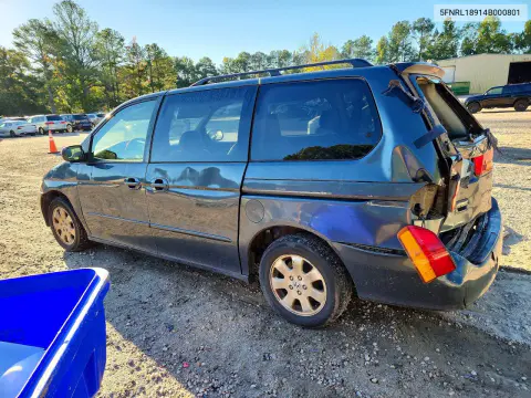 2004 Honda Odyssey Exl VIN 5FNRL18914B000801 фото 2