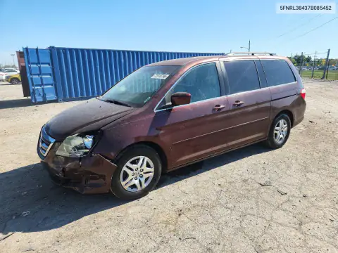 5FNRL38437B085452 Honda Odyssey 2007 — повреждение Передняя часть, фото до ремонта