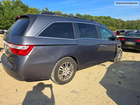 5FNRL5H45CB085944 — 2012 Honda Odyssey, photo 3 from Copart, Front end