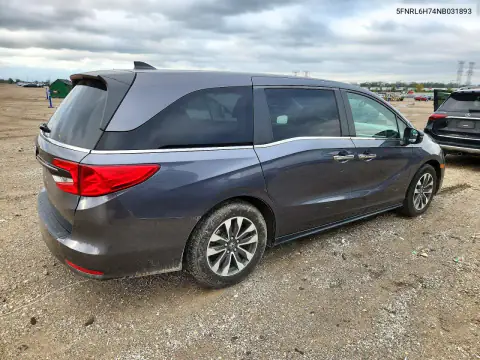 5FNRL6H74NB031893 — 2022 Honda Odyssey, фото 3 с аукциона Copart, БОКОВАЯ ЧАСТЬ