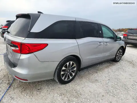 5FNRL6H74NB030243 — 2022 Honda Odyssey, ფოტო 3, Copart, წინა ნაწილი