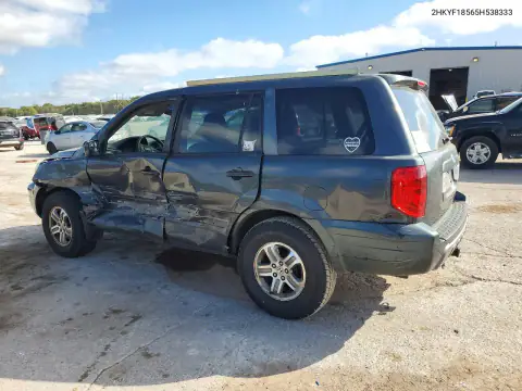 2HKYF18565H538333 — 2005 Honda Pilot, фото 2 с аукциона Copart, Боковая часть