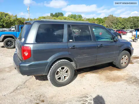 2HKYF18565H538333 — 2005 Honda Pilot, фото 3 с аукциона Copart, Боковая часть