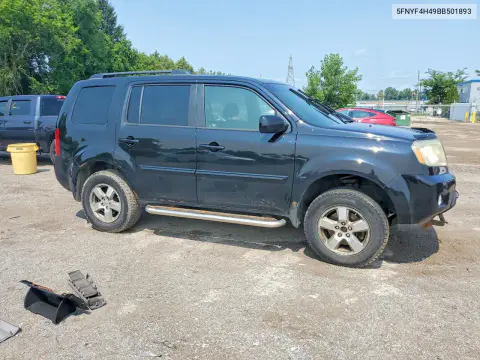 2011 Honda Pilot Ex VIN 5FNYF4H49BB501893 фото 4