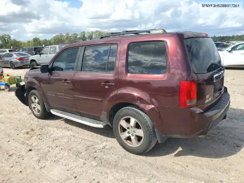2011 Honda Pilot Ex VIN 5FNYF3H52BB017261 фото 2