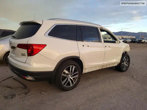 5FNYF6H04HB057758 — 2017 Honda Pilot, photo 3 from Copart, Front end