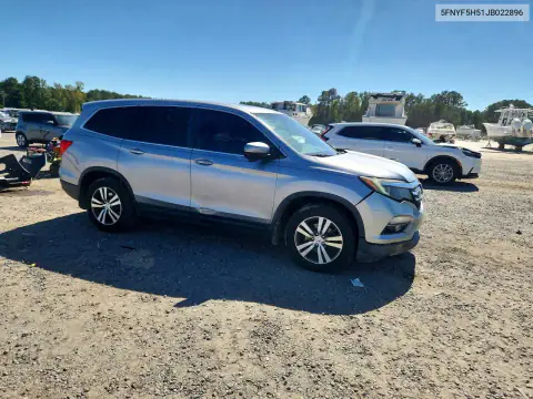 5FNYF5H51JB022896 — 2018 Honda Pilot, photo 4 from Copart, Front end