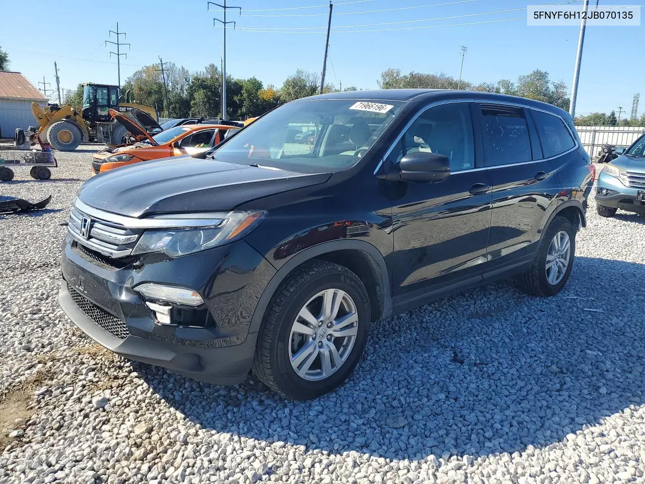 5FNYF6H12JB070135 Honda Pilot 2018 — Rear end damage, before-repair photo