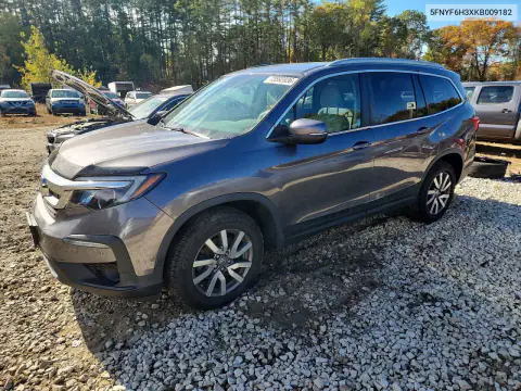 5FNYF6H3XKB009182 — 2019 Honda Pilot, Parte delantera, fotos antes de reparar