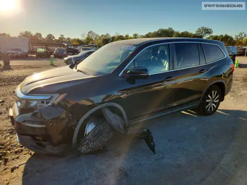 5FNYF5H56KB036486 — 2019 Honda Pilot, Daños en los bajos, fotos antes de reparar