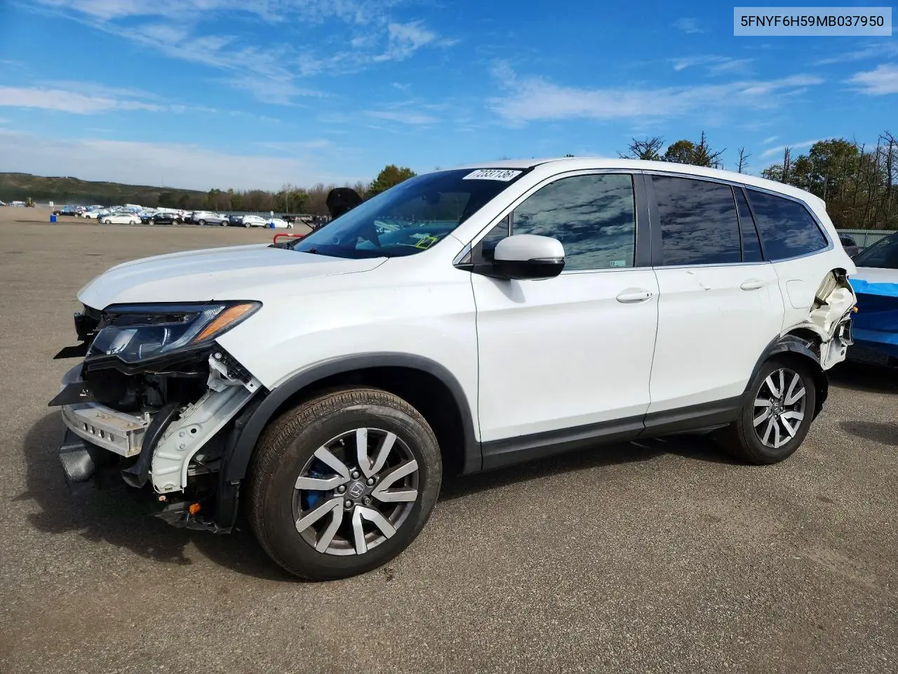 5FNYF6H59MB037950 Honda Pilot 2021 — uszkodzenie Tył, zdjęcie przed naprawą