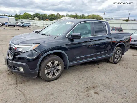 5FPYK3F60HB006802 — 2017 Honda Ridgeline, Parte delantera, fotos antes de reparar