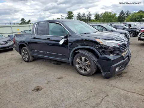 5FPYK3F60HB006802 — 2017 Honda Ridgeline, ფოტო 4, Copart, წინა ნაწილი