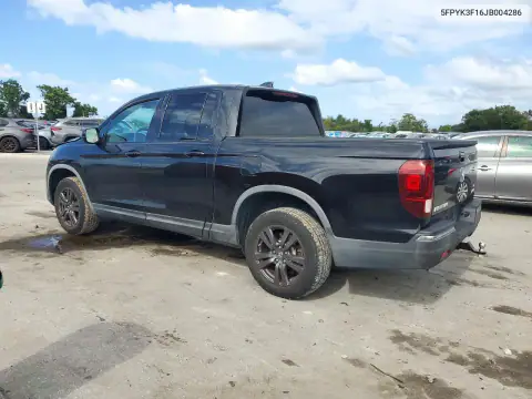 5FPYK3F16JB004286 — 2018 Honda Ridgeline, photo 2 from Copart, Front end